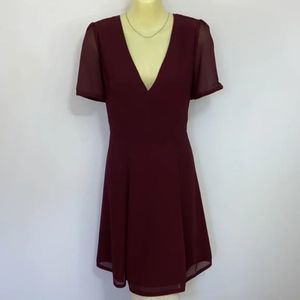 ALL SAINTS DRESS "LUCIA" BORDEAUX CREPE MINI SZ 6 NEW WITH TAGS